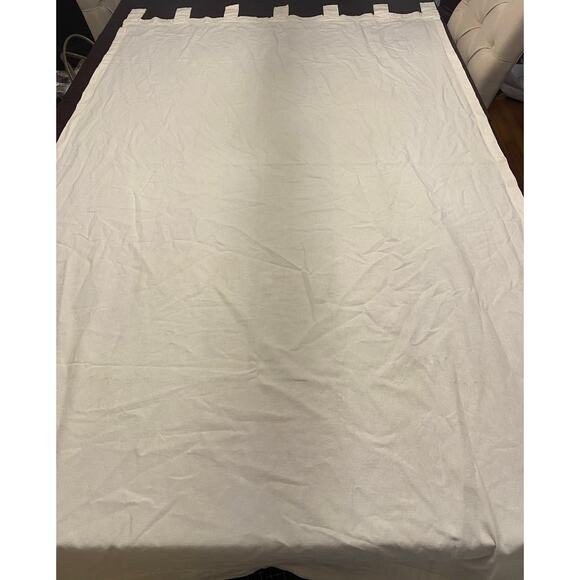 Pottery Barn Cream Colored Curtains Drapes 74x43 panel Neutral Monochrome Beachy - Picture 1 of 8